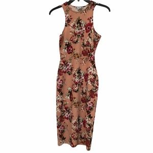Beautiful Armless Midi Bodycon Floral Dress